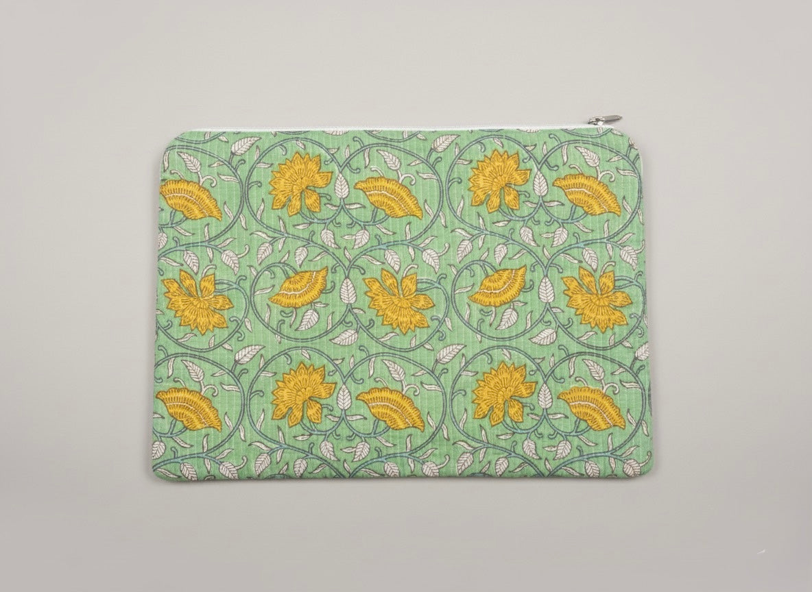 Meadow Bloom Quilted Laptop Sleeve (L)