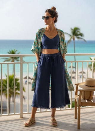 The "Easy-Fit" Linen Culottes with Pockets
