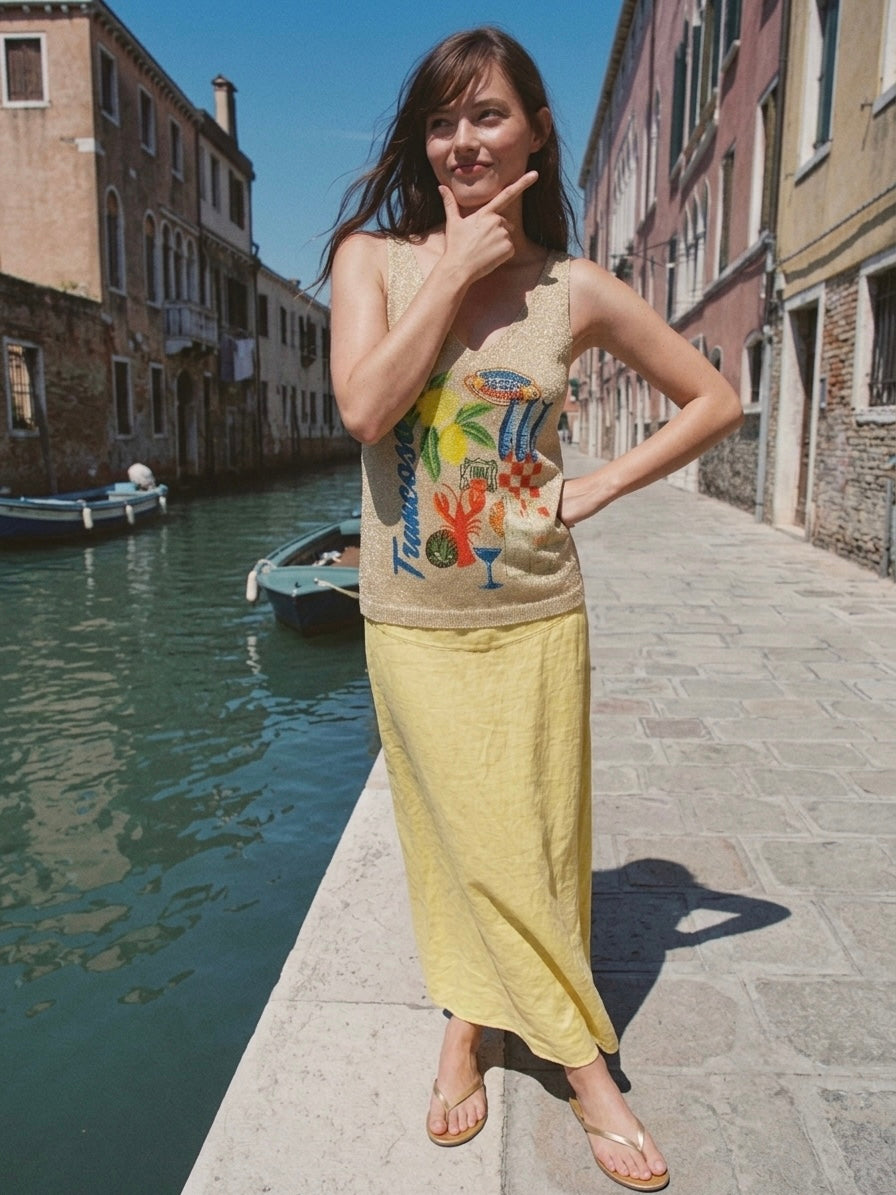 Sardine & Lobster Shimmer Knit Tank