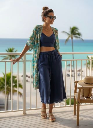The "Easy-Fit" Linen Culottes with Pockets