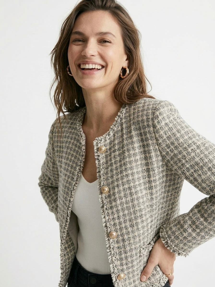 Aurelia Metallic Check Tweed Lady Jacket