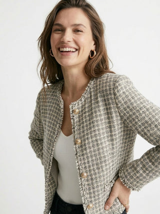 Aurelia Metallic Check Tweed Lady Jacket