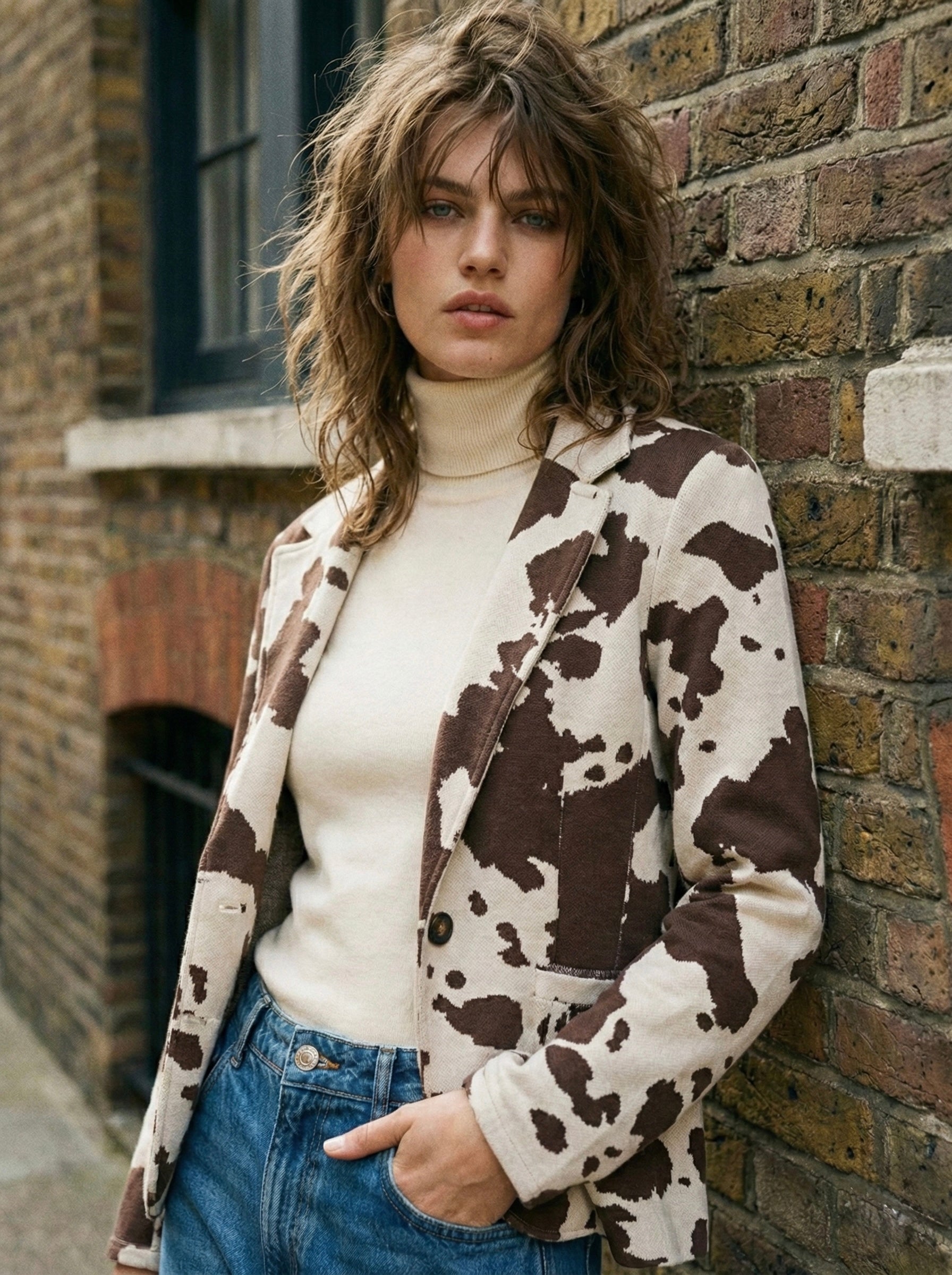 The Milano Cow-Print Blazer