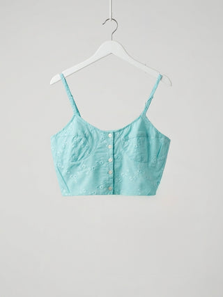 Seraphina Eyelet Bustier-  Pastel Turquoise