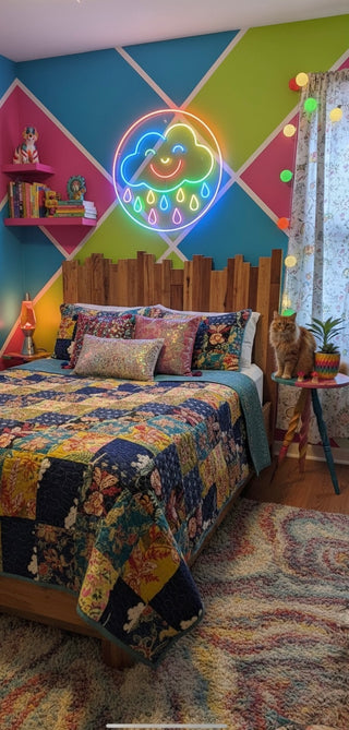 Marigold Floral Patchwork Reversible King Size Cotton Quilts