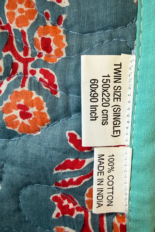 Botanical Patchwork Reversible Twin Sized Quilt