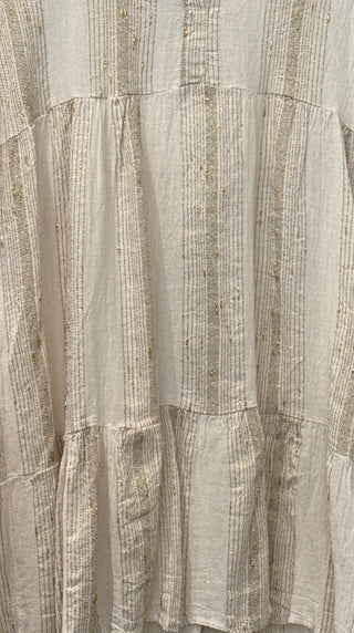 Aria Metallic Tiered Cotton Tunic