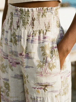 The Tropical Toile Tiered Wide-Leg Pant