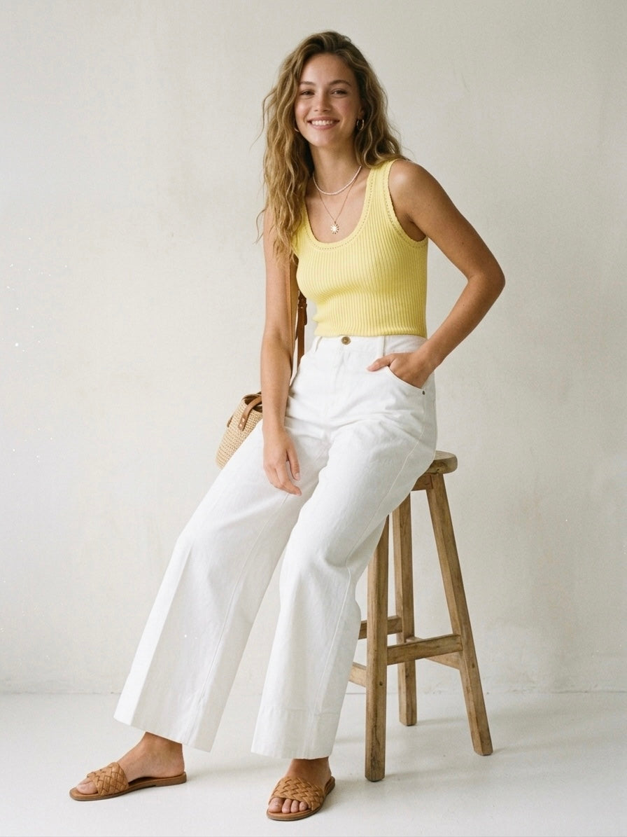 Palazzo Bianco Wide-Leg Trousers- White