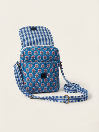 The Indigo Bloom Quilted Sling Bag
