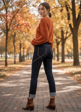 Cross-Your-Heart Straight Leg Denim