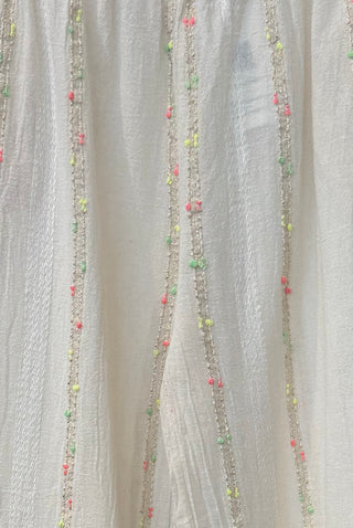 Embroidered Meadow Wide-Leg Pants