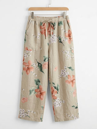 The Islandia Wide-Leg Linen Pant- light taupe