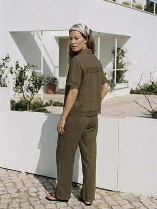 The Sage Embroidered Wide-Leg Pants