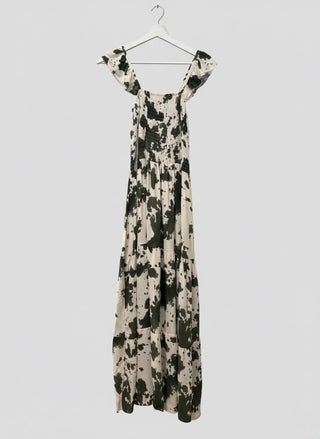 Smocked Maxi Dress-Sage Green