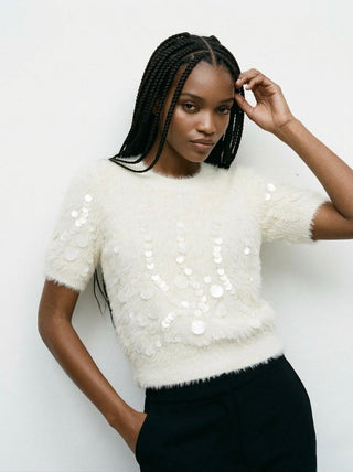 The Snowfall Paillette Sweater