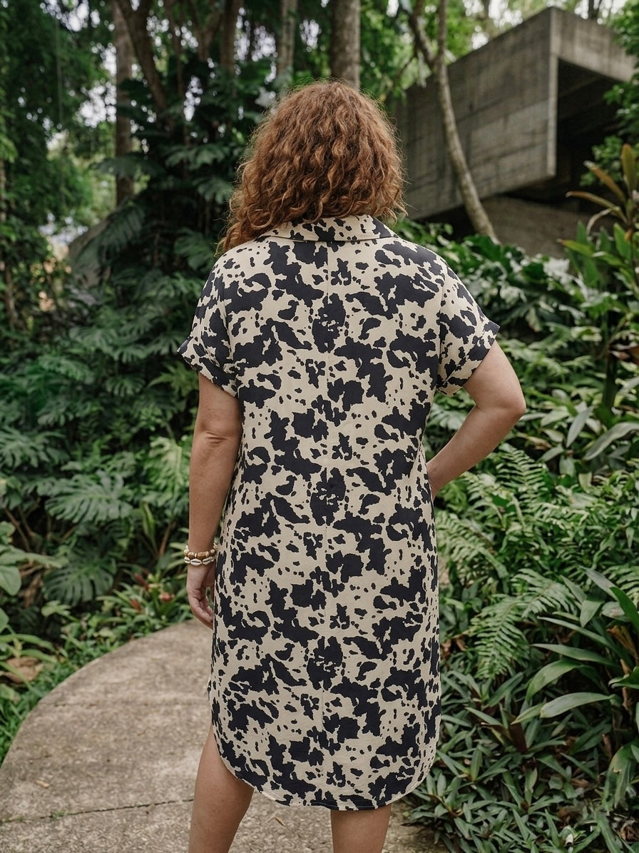 Savannah Mirage High-Low Shirt Dress