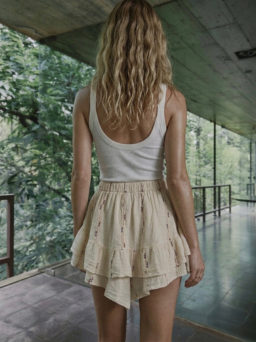 Bella Tiered Cotton Skort