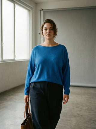 The Essential  Italian Batwing Sweater- Cobalt Blue