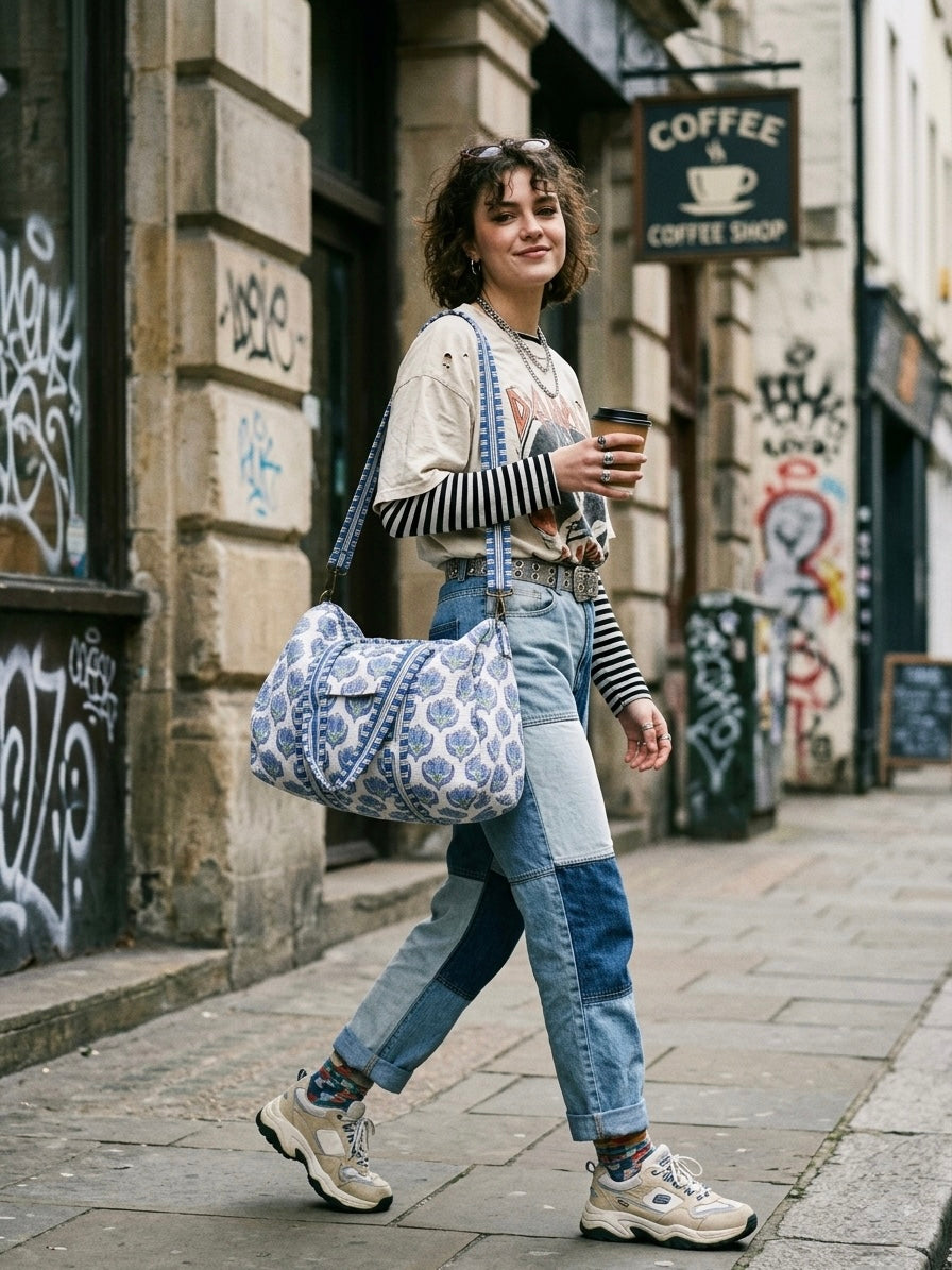 Beach bound Quilted Cotton Duffle Bag