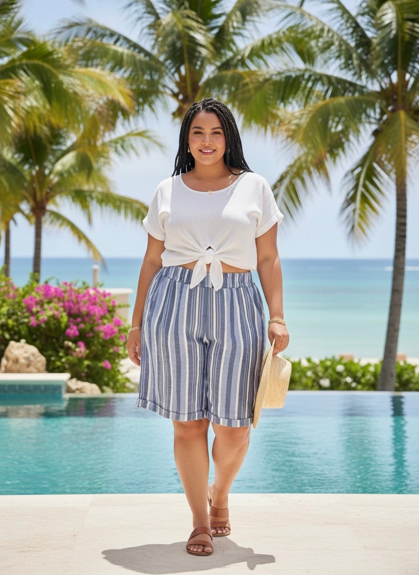 The Seaside Stripe Linen Shorts