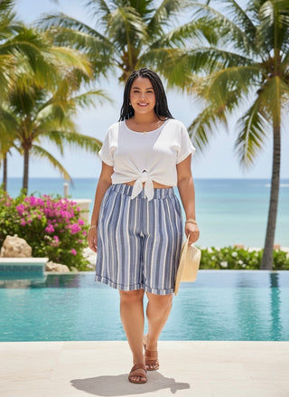 The Seaside Stripe Linen Shorts