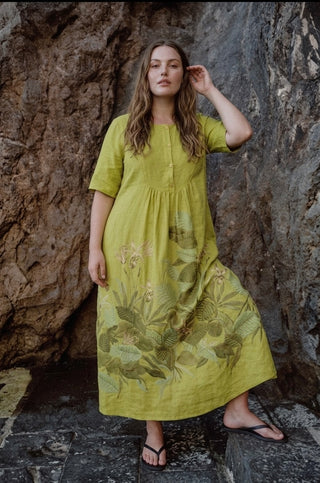 The Veridian Botanical Tunic- Pear Green.