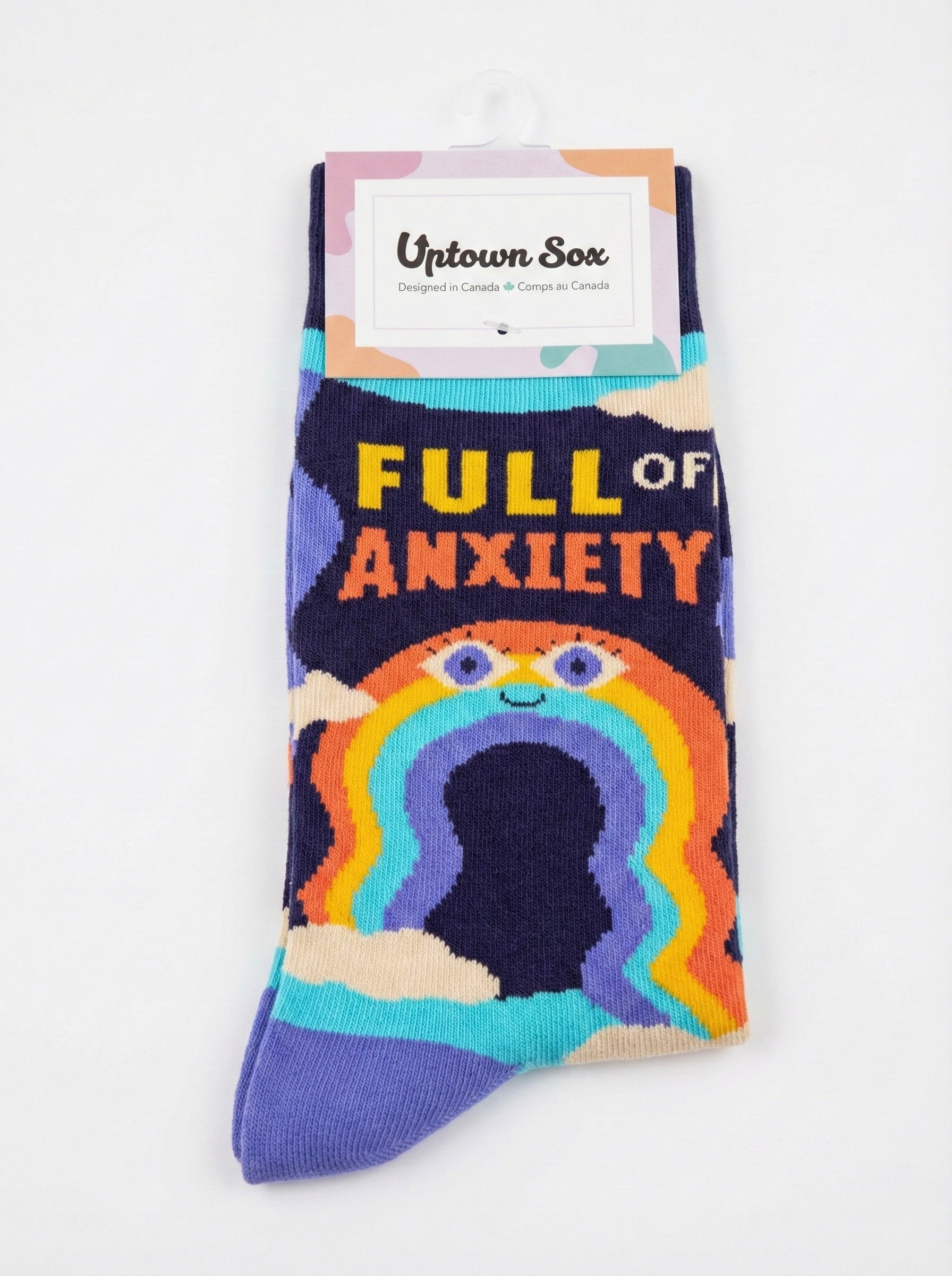 The "Full of Anxiety" Rainbow Crew Socks