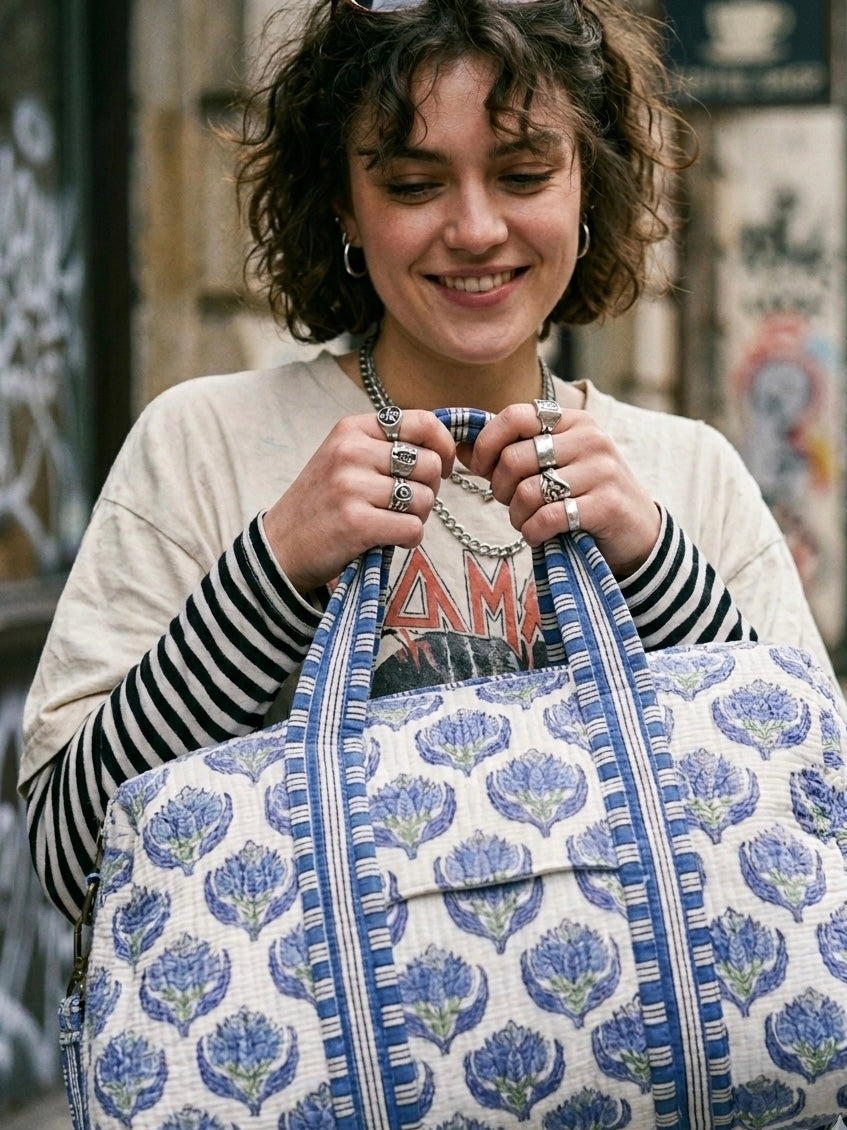 Beach bound Quilted Cotton Duffle Bag