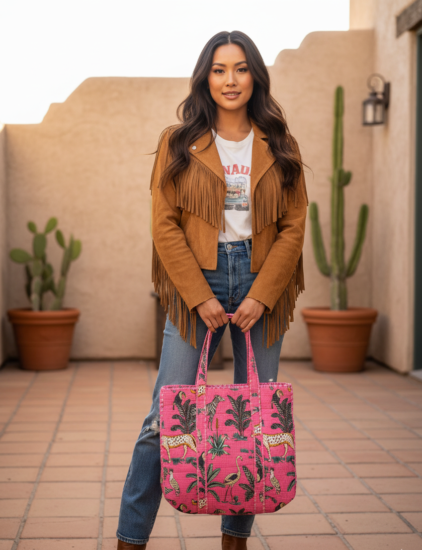 The Wild Safari Tote with Zipper