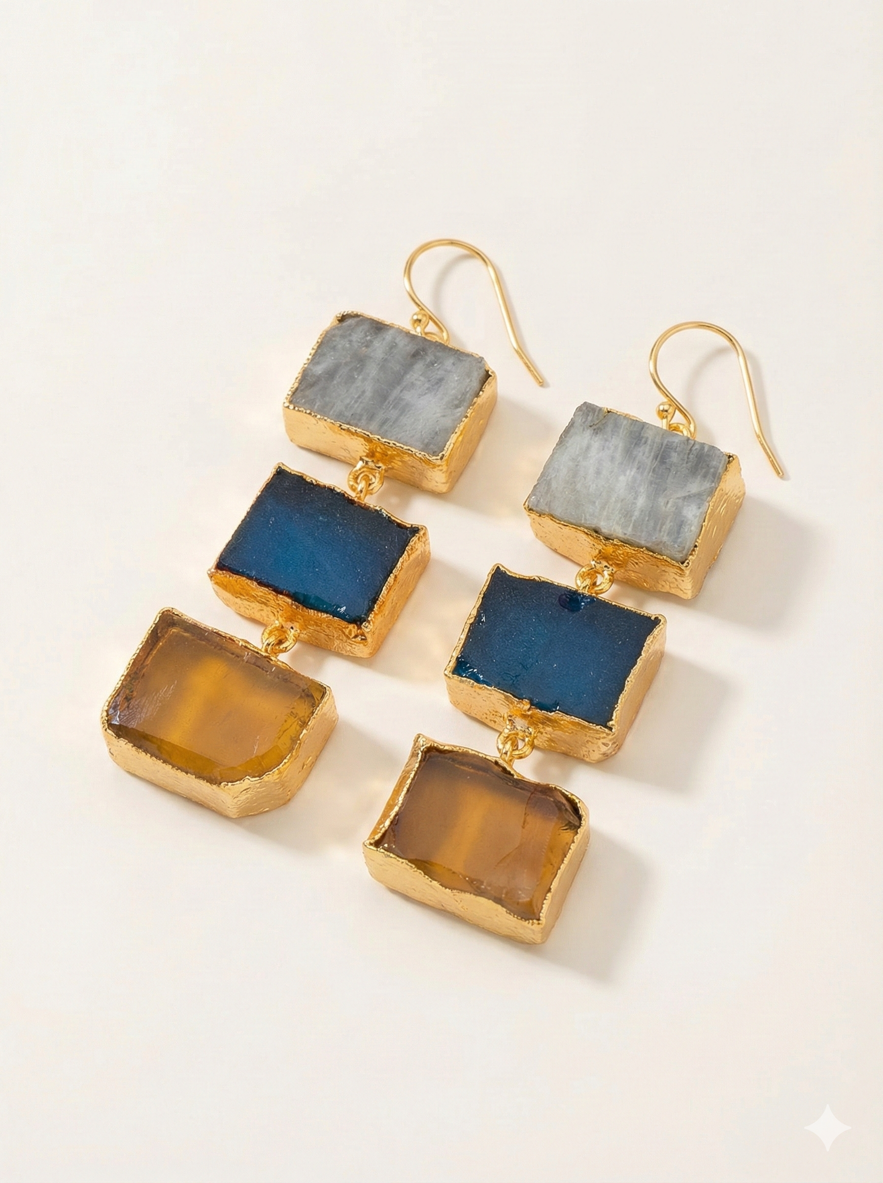 The Horizon Raw Stone Drop Earrings