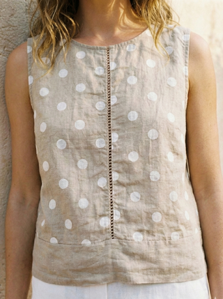 The Sand Dollar Linen Tie-Back Top