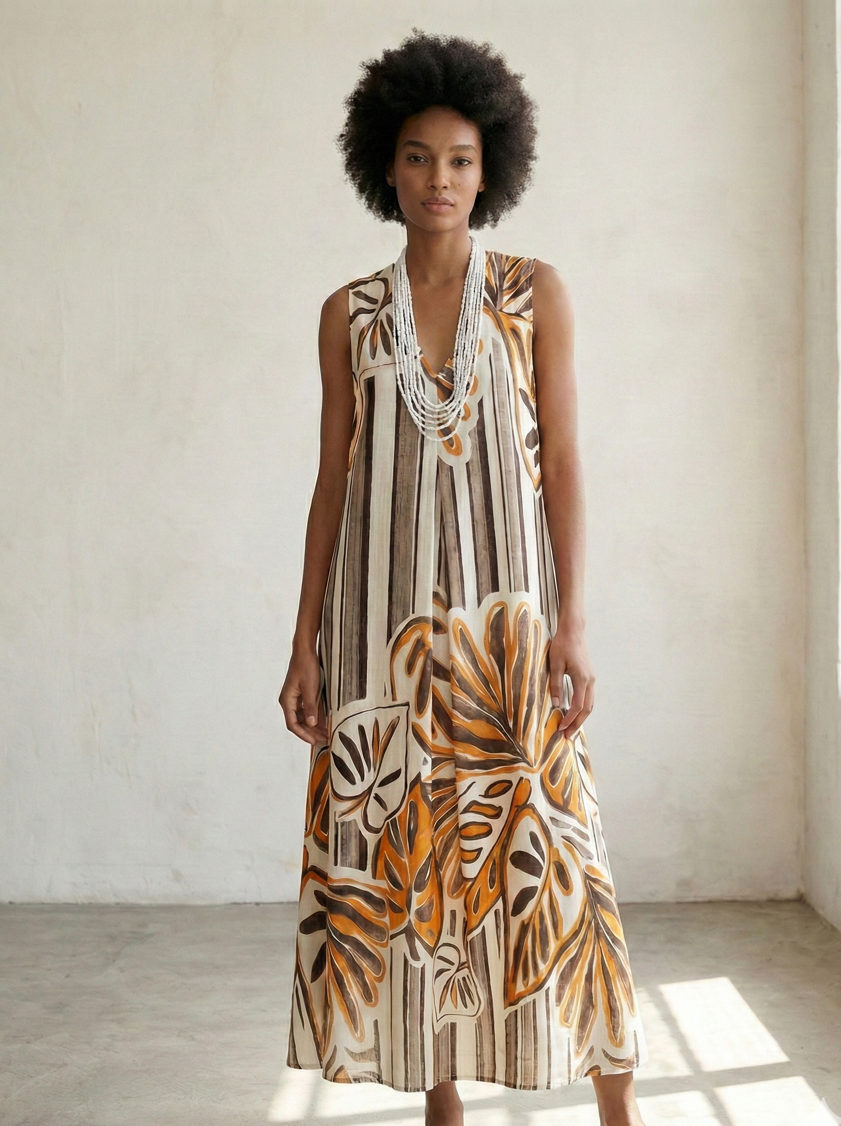 THE SIERRA BOTANICAL LINEN MAXI
