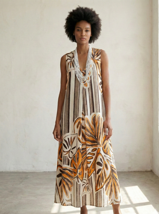 THE SIERRA BOTANICAL LINEN MAXI