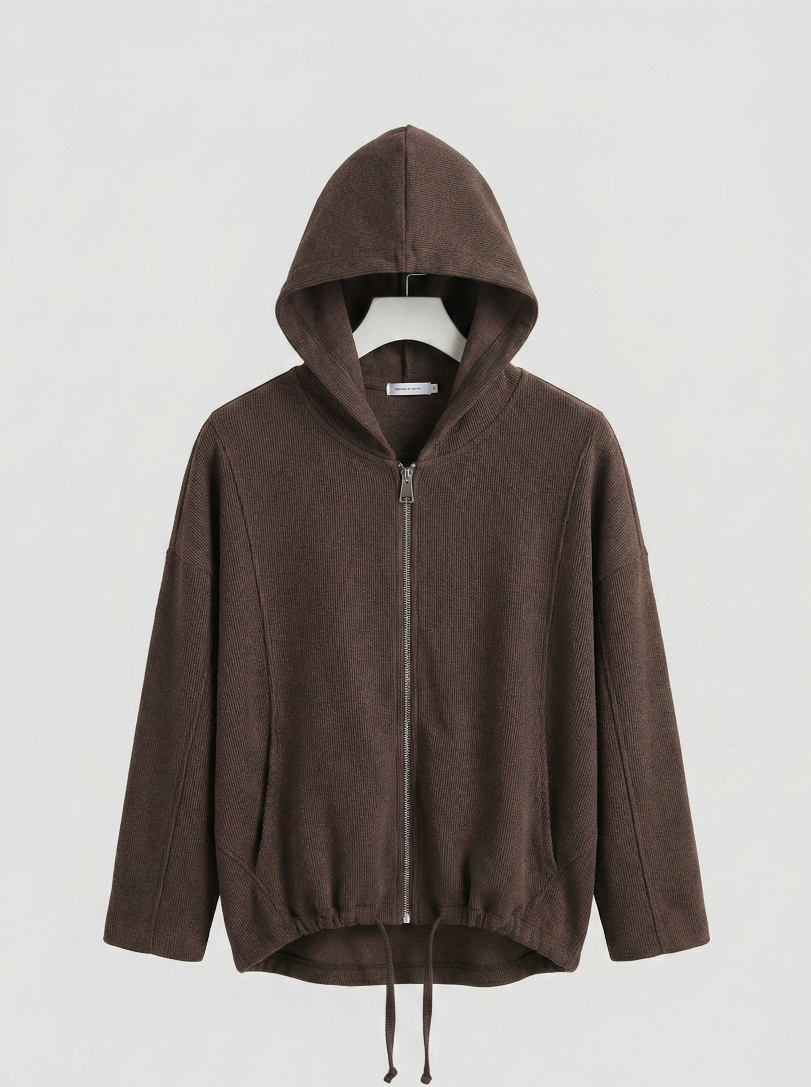 The Espresso Textured Zip-Up Hoodie