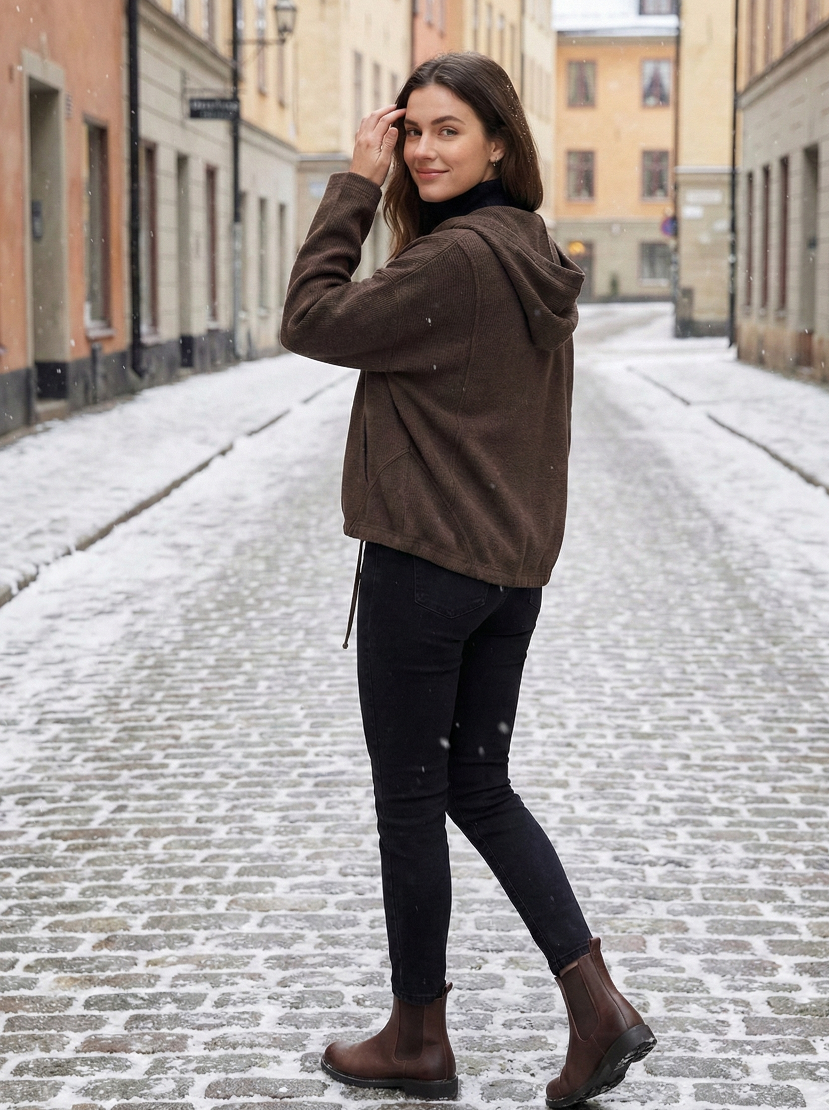 The Espresso Textured Zip-Up Hoodie