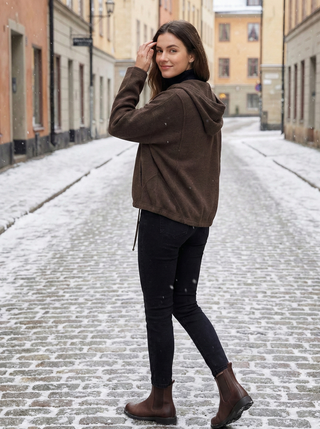 The Espresso Textured Zip-Up Hoodie