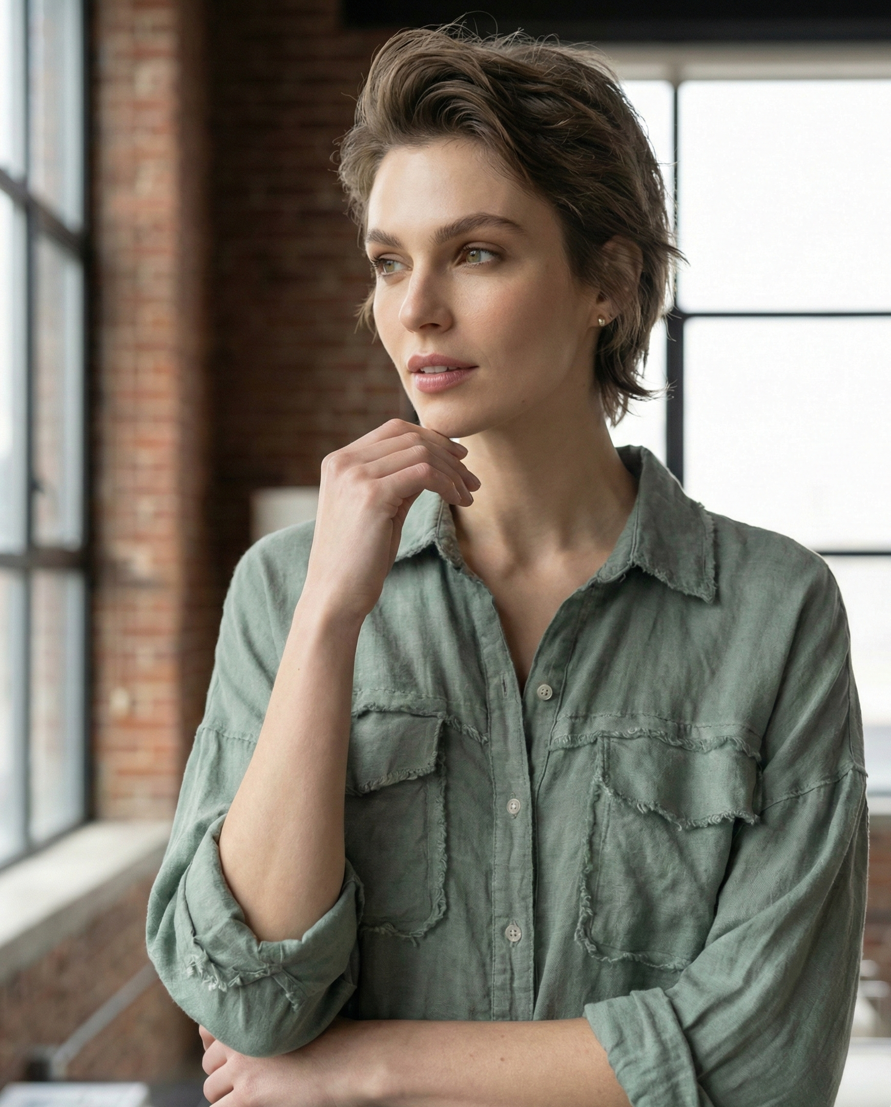 The Sage Fray Linen Shirt