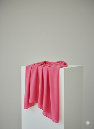 The Serene Azure Linen Scarf- Fuchsia