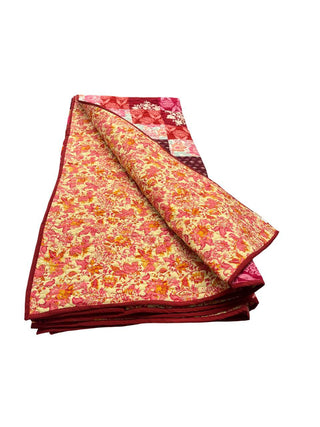 Floral & Patchwork King-Size Reversible Cotton Quilt