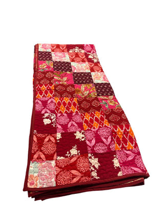 Floral & Patchwork King-Size Reversible Cotton Quilt