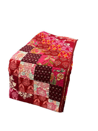 Floral & Patchwork King-Size Reversible Cotton Quilt