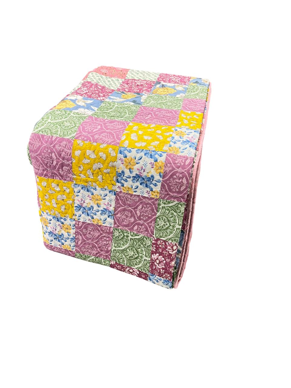 Two-Sided Queen Cotton Floral Reversible Quilt