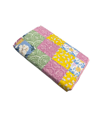 Two-Sided Queen Cotton Floral Reversible Quilt