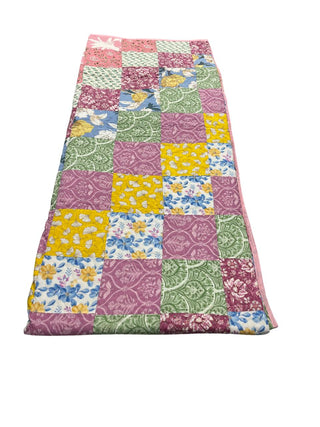 Two-Sided Queen Cotton Floral Reversible Quilt