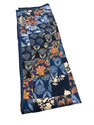 Deep Blue Delight: Handcrafted Reversible Cotton Quilt – Twin Size