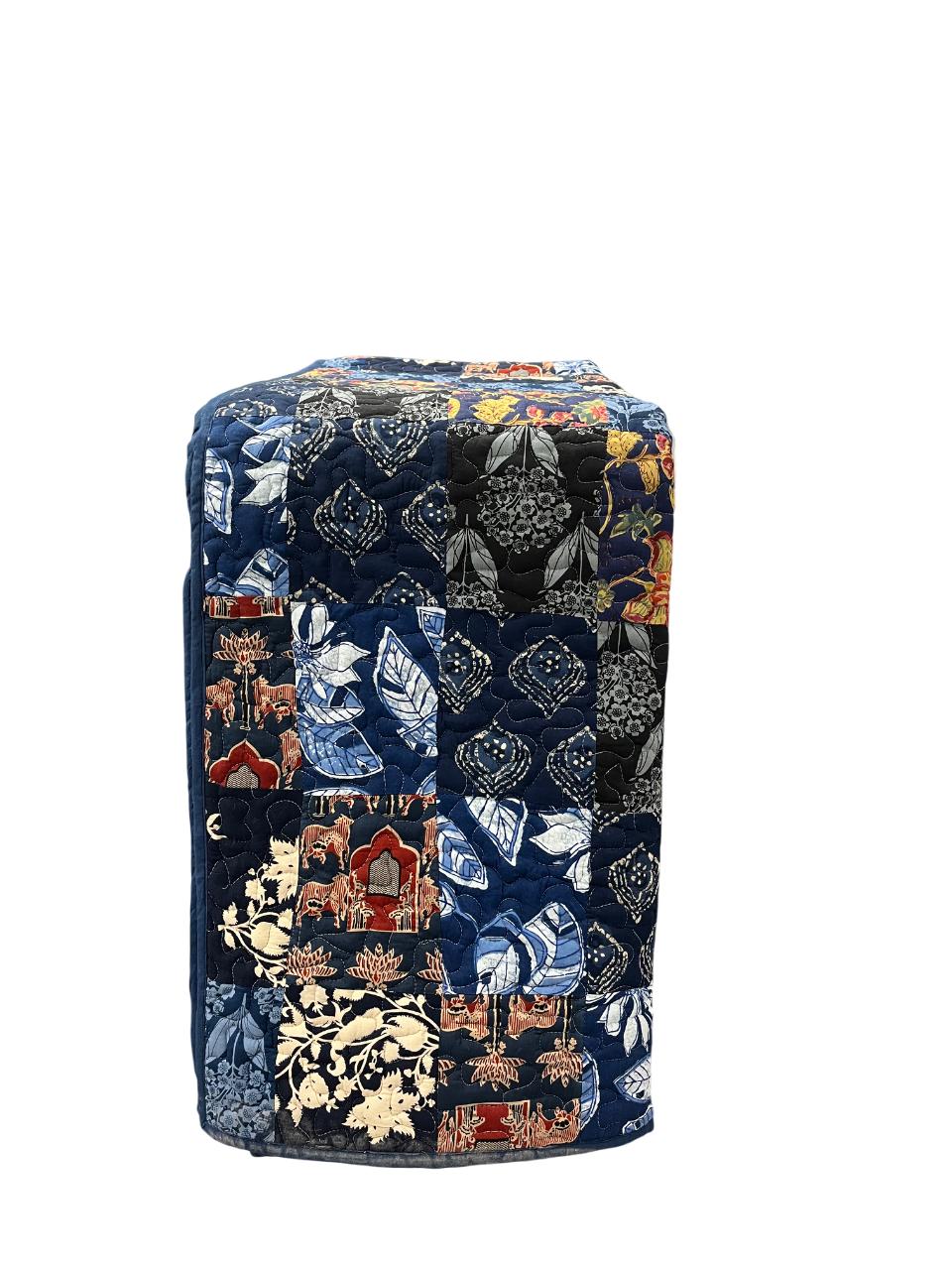 Deep Blue Delight: Handcrafted Reversible Cotton Quilt – Twin Size
