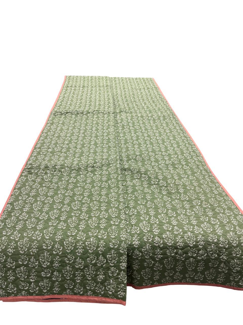 Pastel Garden Charm Reversible Twin Cotton Quilt.