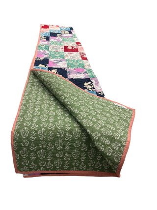 Pastel Garden Charm Reversible Twin Cotton Quilt.