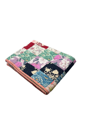Pastel Garden Charm Reversible Twin Cotton Quilt.